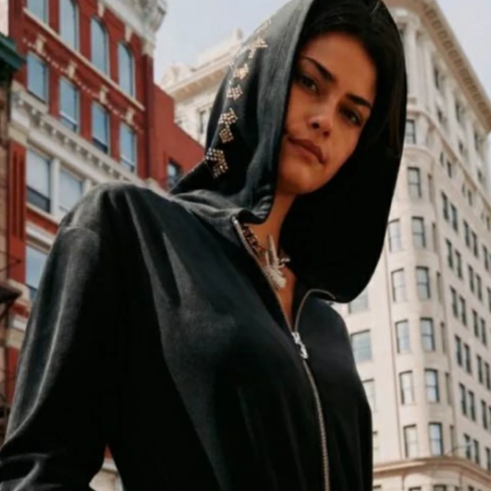 Juicy couture rhinestone hooded velour jumpsuit - Picture 6 of 6